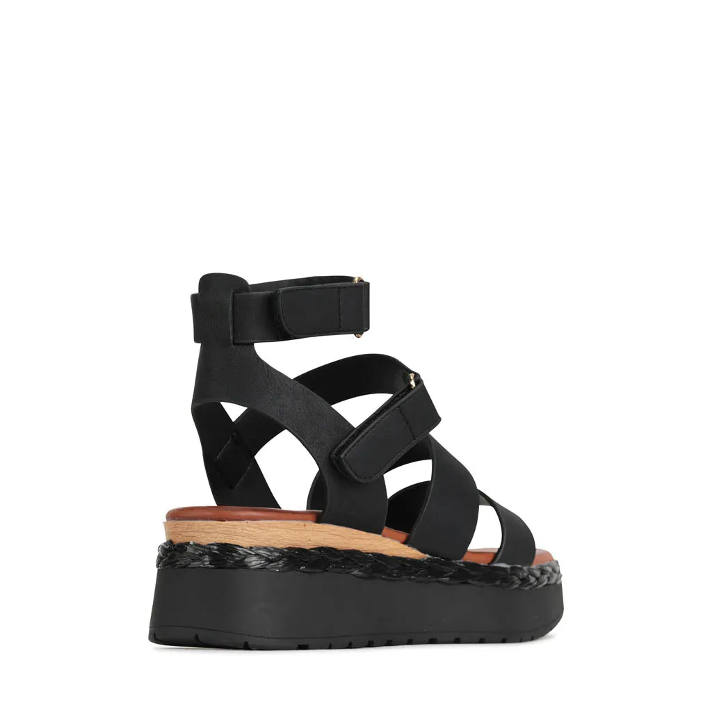 PAGET ANKLE STRAP WEDGE SANDALS