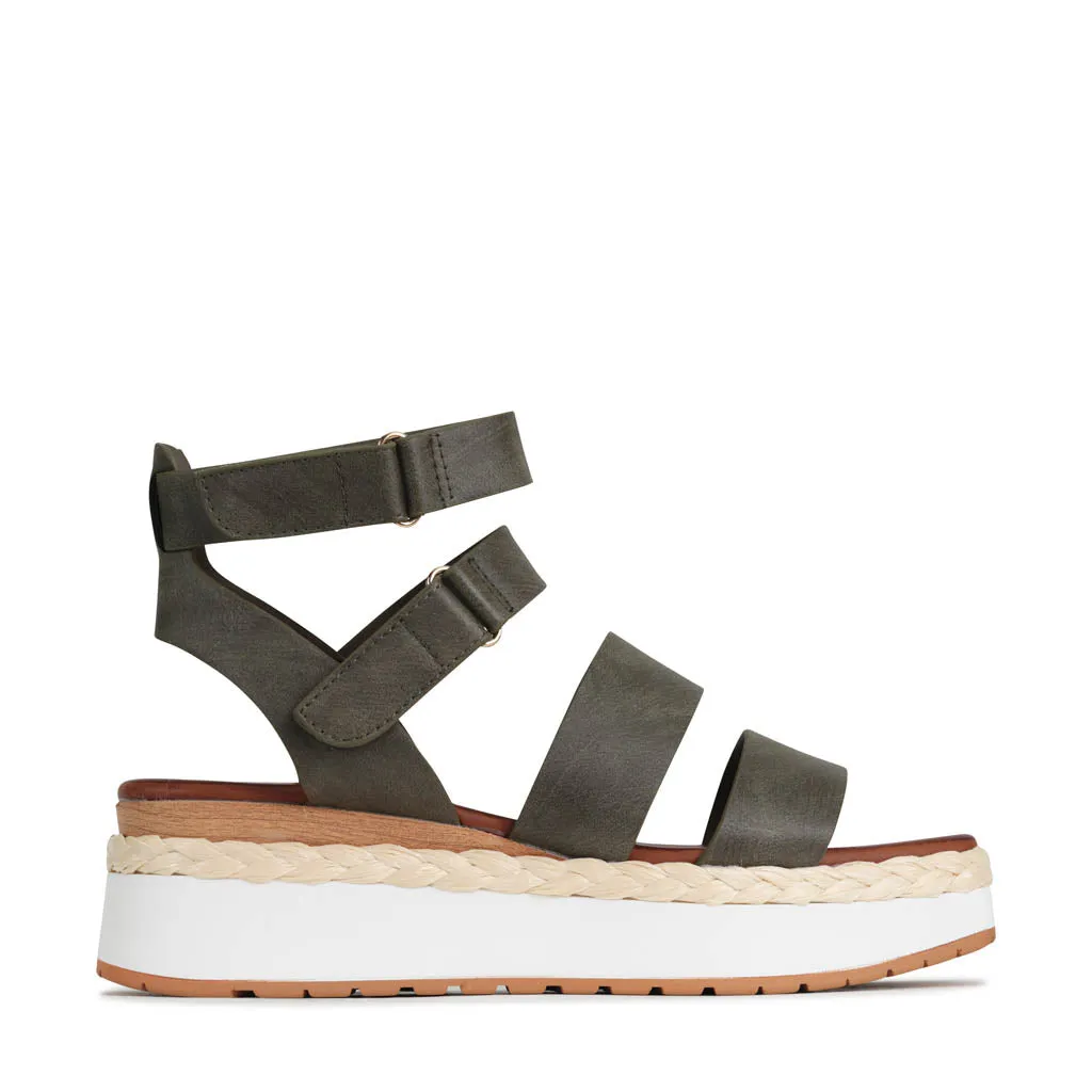 PAGET ANKLE STRAP WEDGE SANDALS
