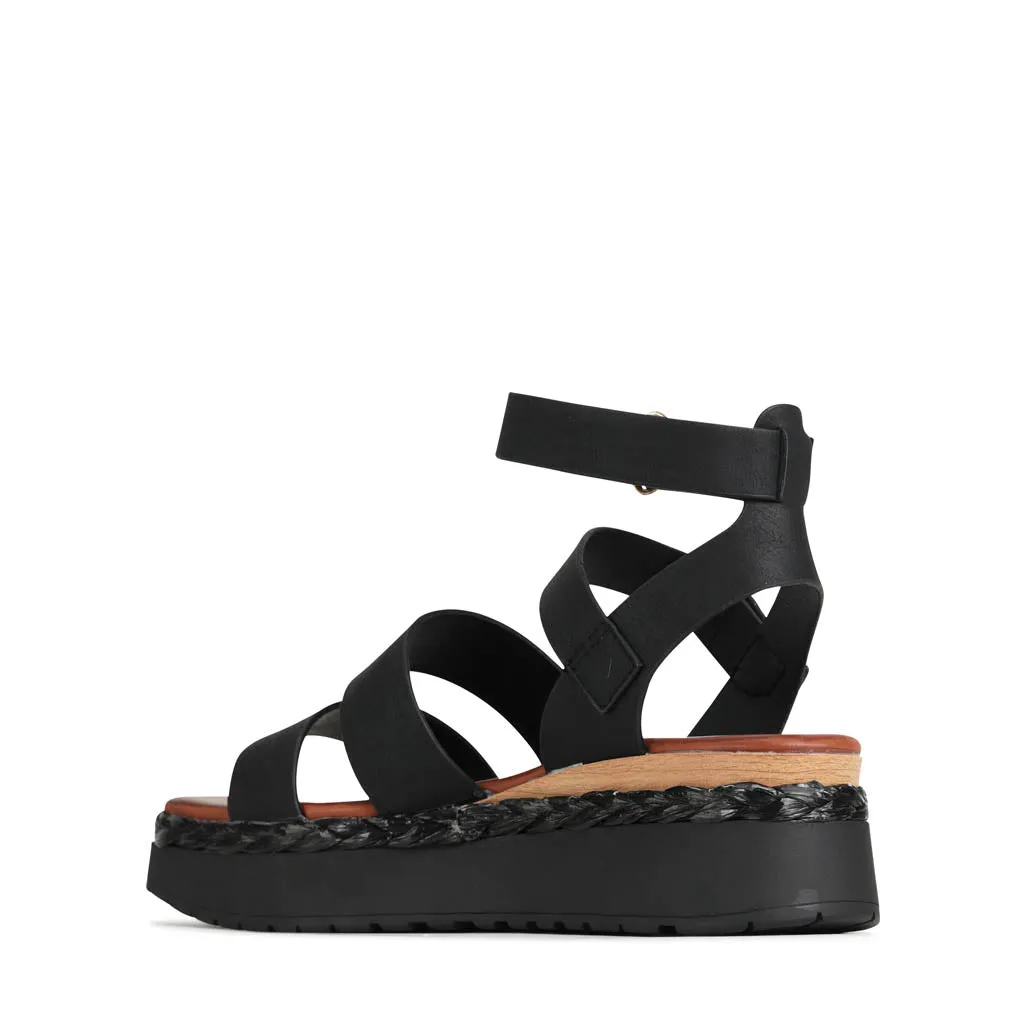 PAGET ANKLE STRAP WEDGE SANDALS