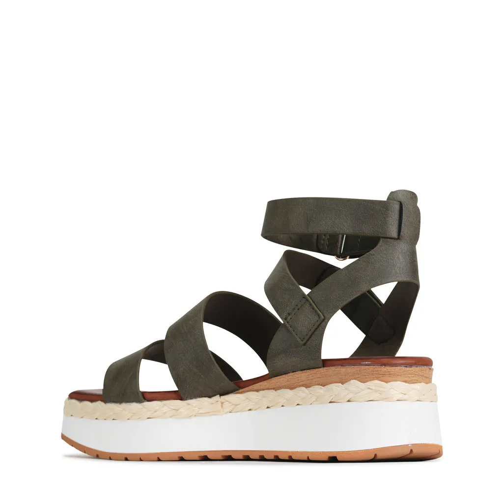PAGET ANKLE STRAP WEDGE SANDALS