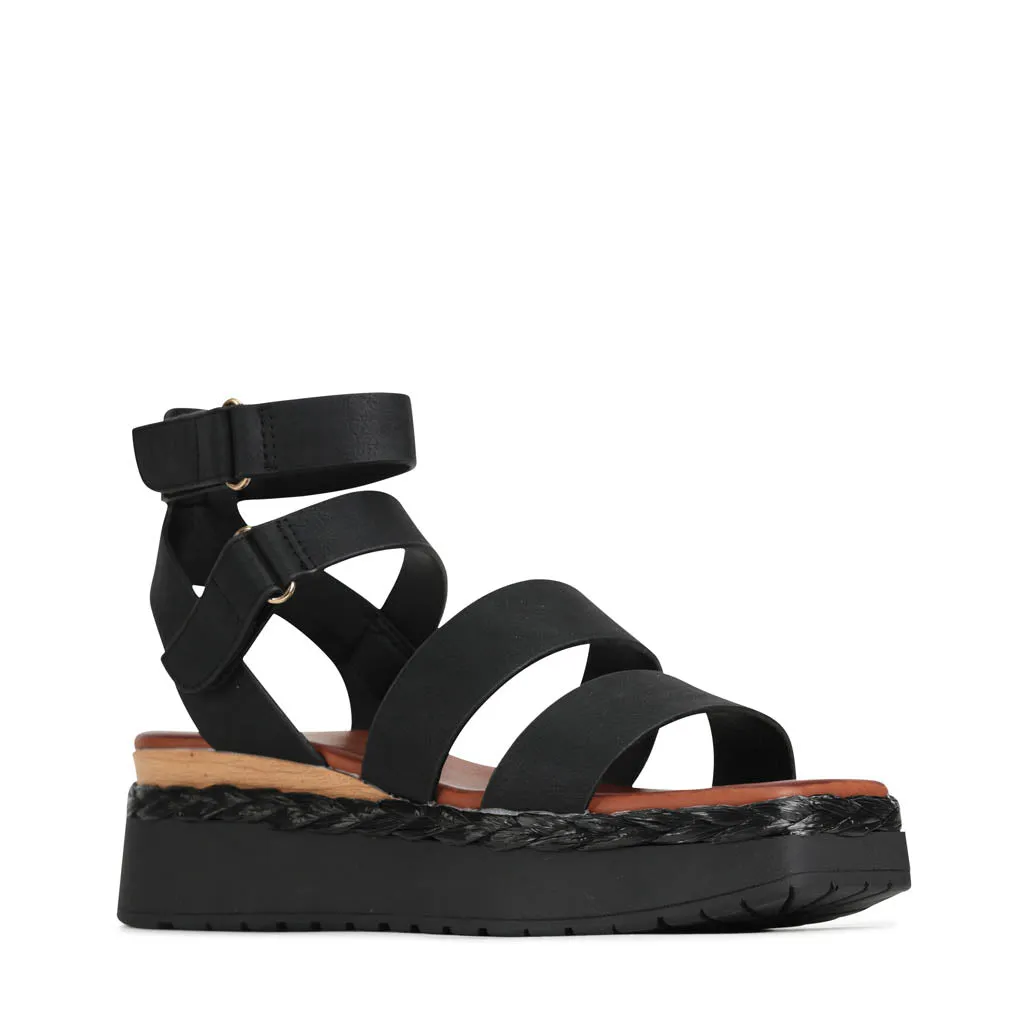 PAGET ANKLE STRAP WEDGE SANDALS