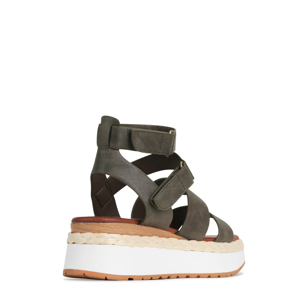 PAGET ANKLE STRAP WEDGE SANDALS