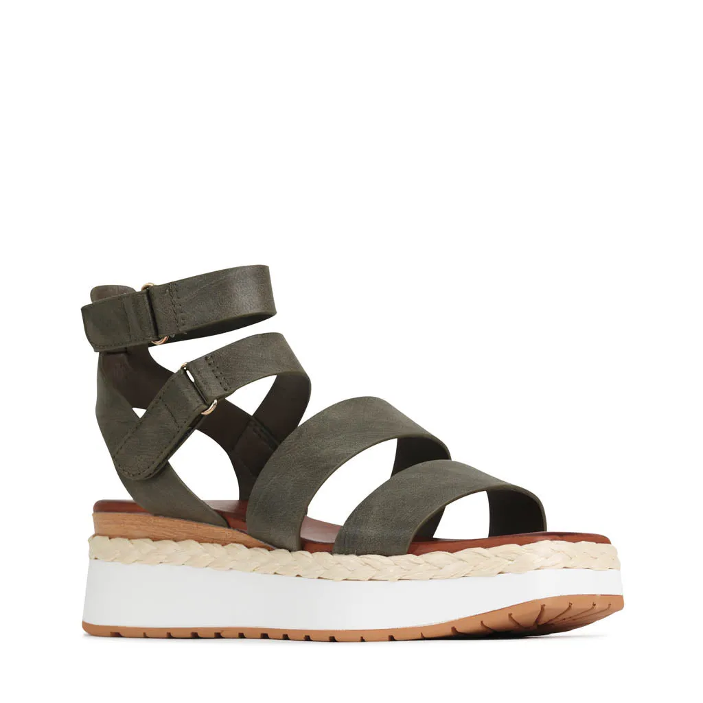 PAGET ANKLE STRAP WEDGE SANDALS