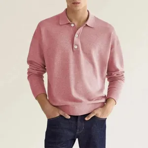 PoloFit - Heren Poloshirt Lange Mouwen, Knoopsluiting, Zachte Katoenmix