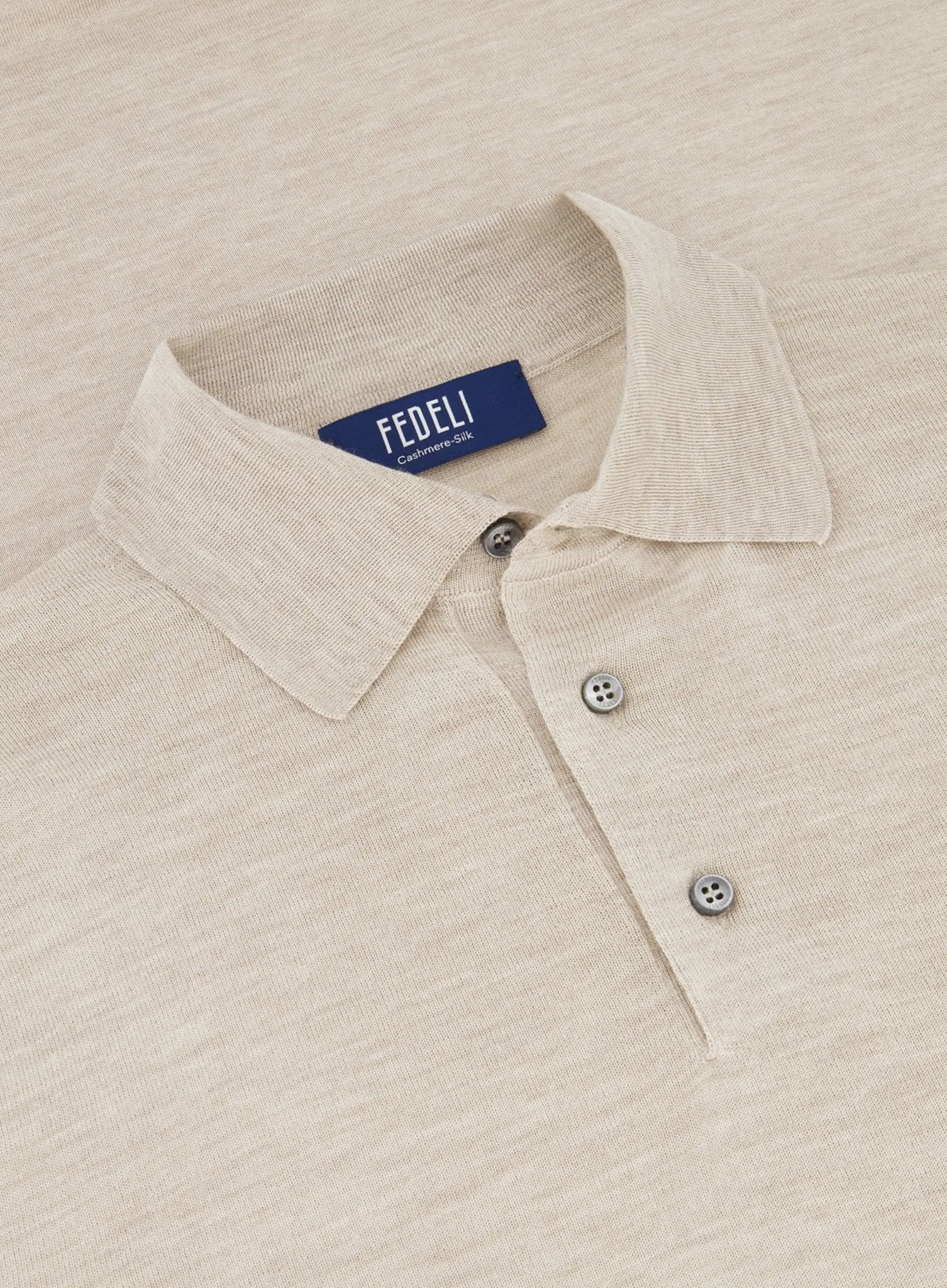 Poloshirt van cashmere en zijde