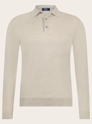 Poloshirt van cashmere en zijde