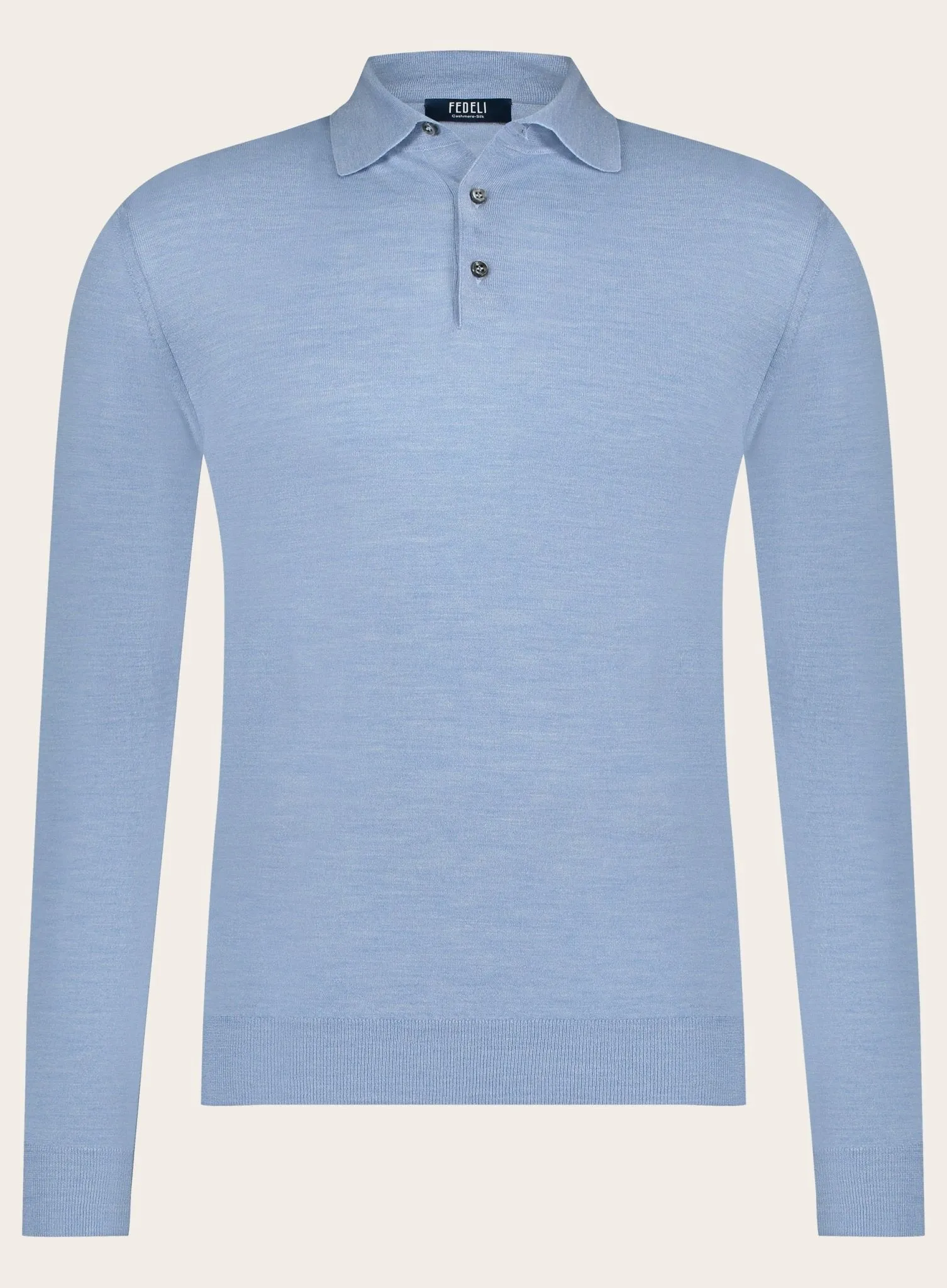 Poloshirt van cashmere en zijde