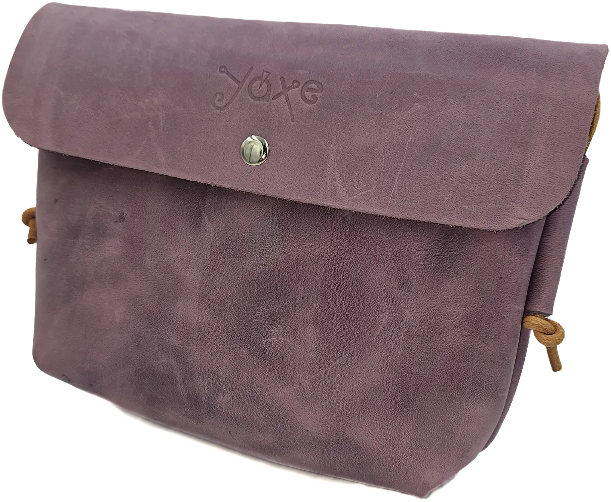 Purple leather crossbody women's bag