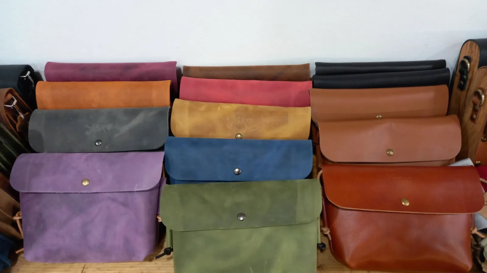 Purple leather crossbody women's bag