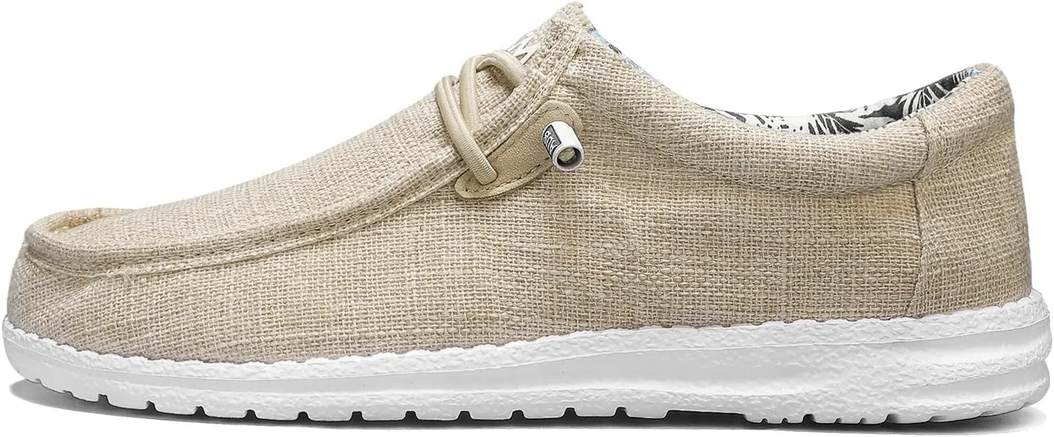 ROTJACM Women's Slip on Cloth Shoes with Arch Support,Plantar Fasciitis Loafers Canvas Comfort Wide Moc-Toe Light Weight Shoes