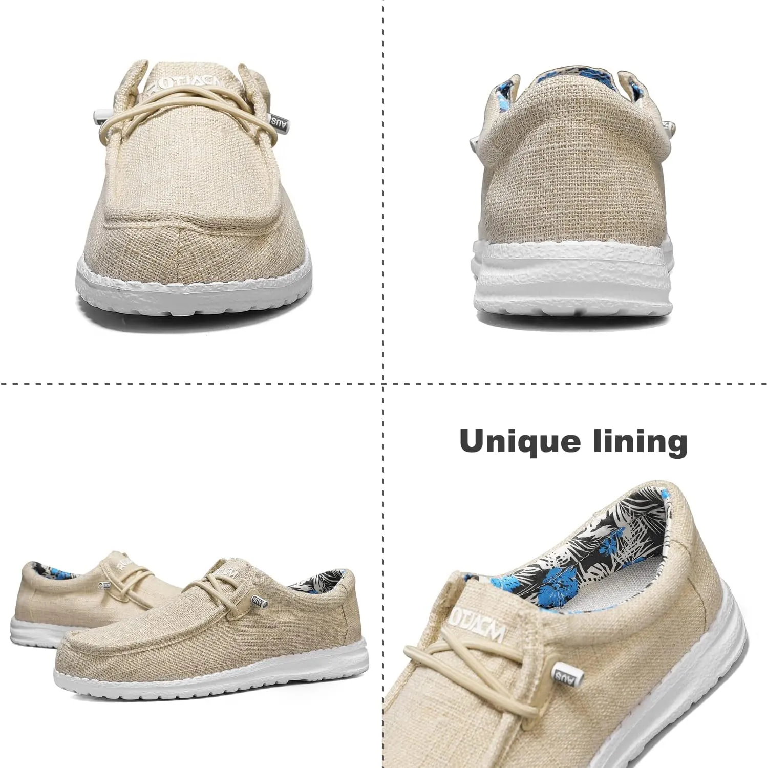 ROTJACM Women's Slip on Cloth Shoes with Arch Support,Plantar Fasciitis Loafers Canvas Comfort Wide Moc-Toe Light Weight Shoes