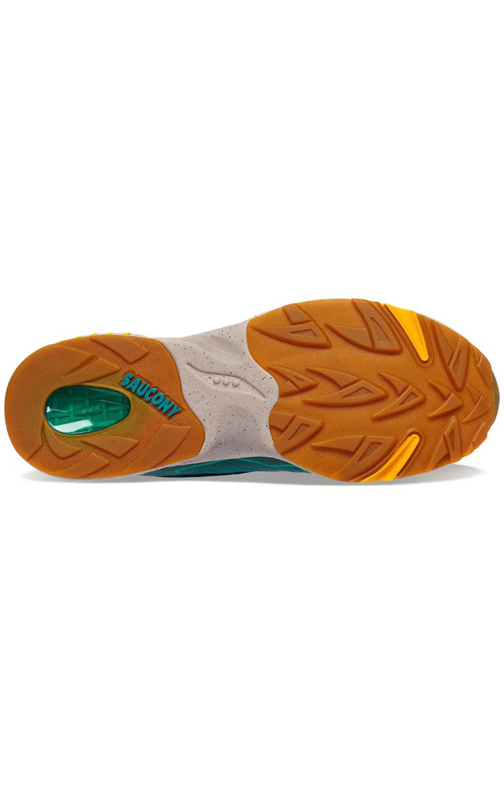 Saucony 3D Grid Hurricane Men's Leather Sneakers Green/Orange