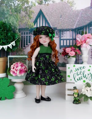 Shamrock Swirl - dress ensemble with shoes for Ruby Red Fashion Friends doll