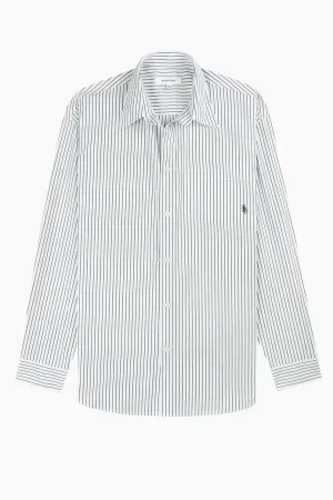 Sporty & Rich Oversized Shirt - Forest Striped