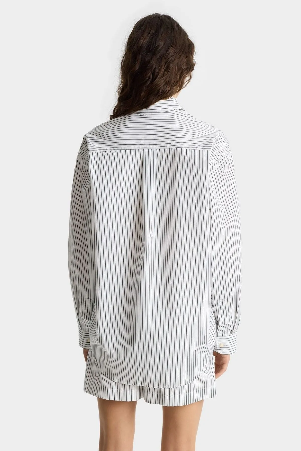 Sporty & Rich Oversized Shirt - Forest Striped