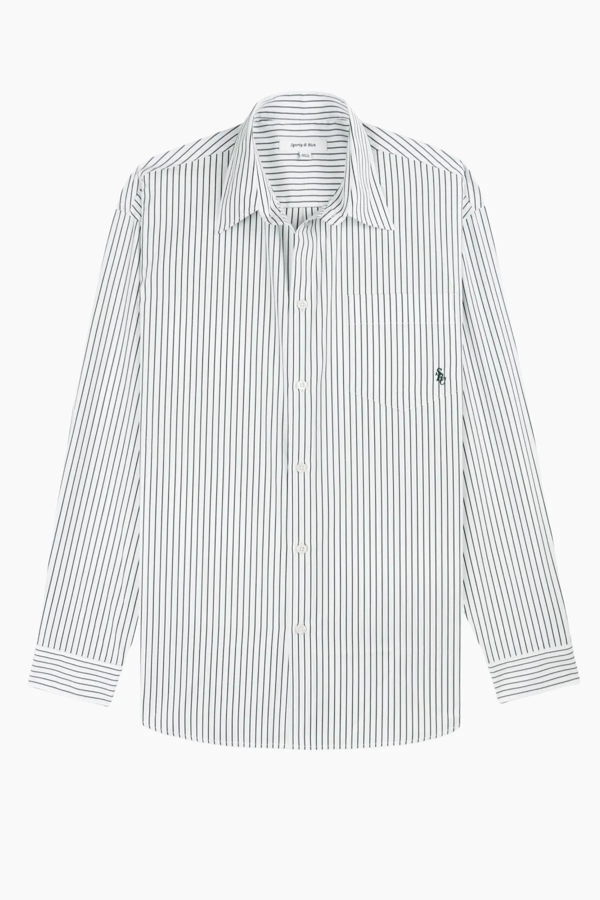 Sporty & Rich Oversized Shirt - Forest Striped