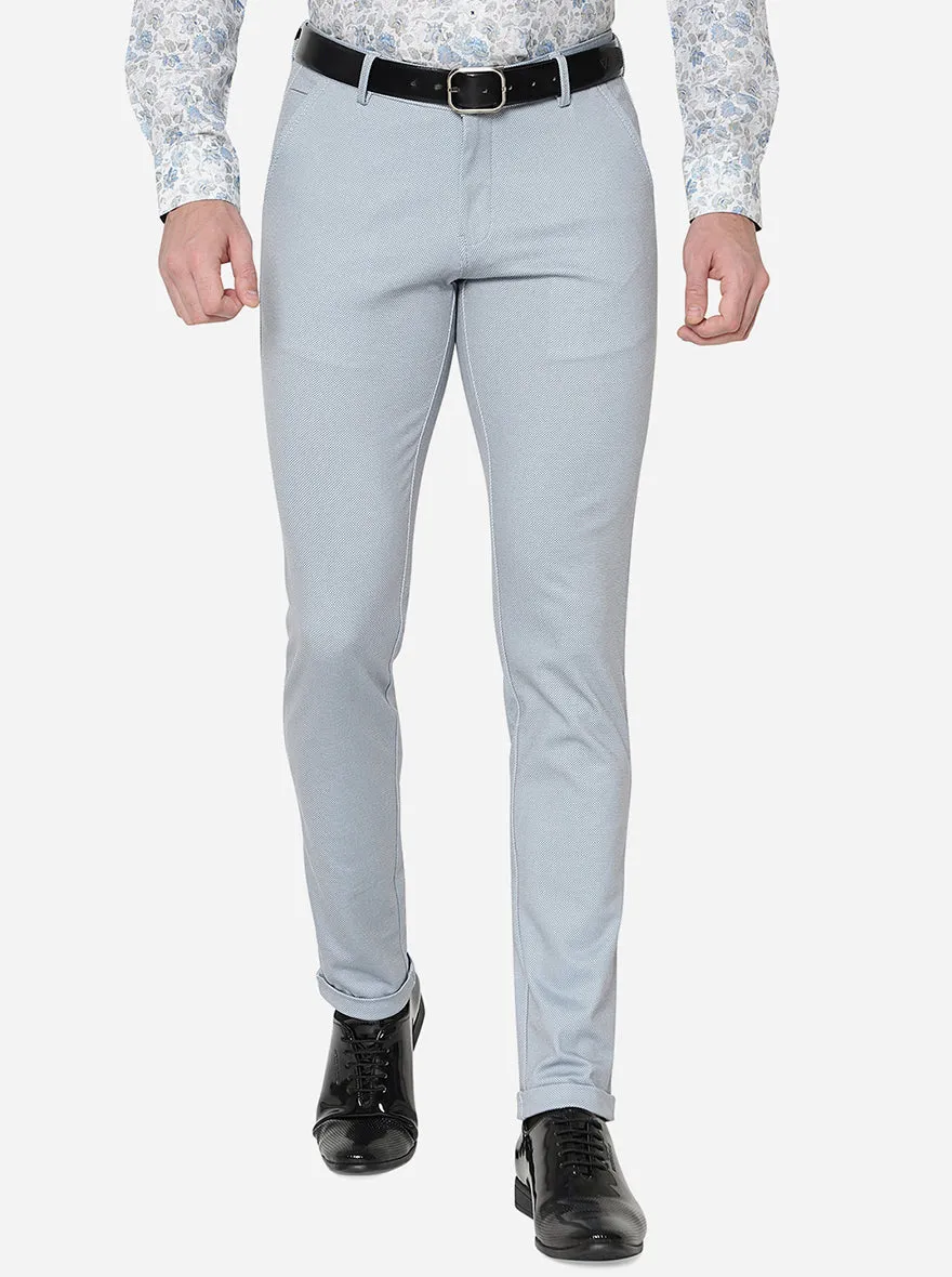 Steel Grey Solid Slim Fit Formal Trouser | JB Studio