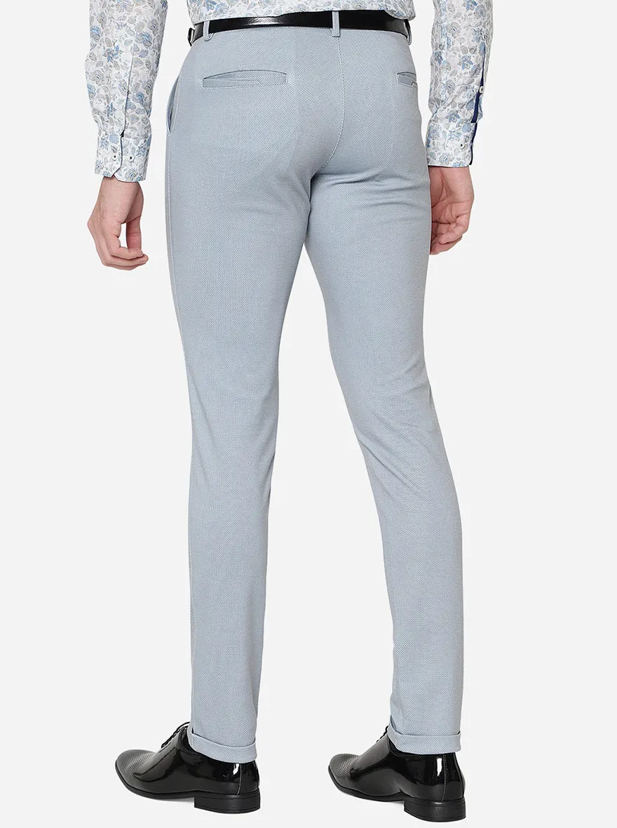 Steel Grey Solid Slim Fit Formal Trouser | JB Studio