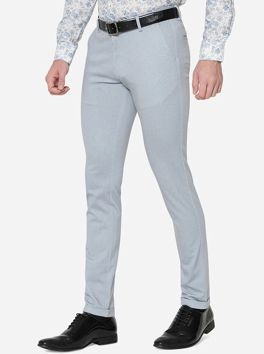 Steel Grey Solid Slim Fit Formal Trouser | JB Studio