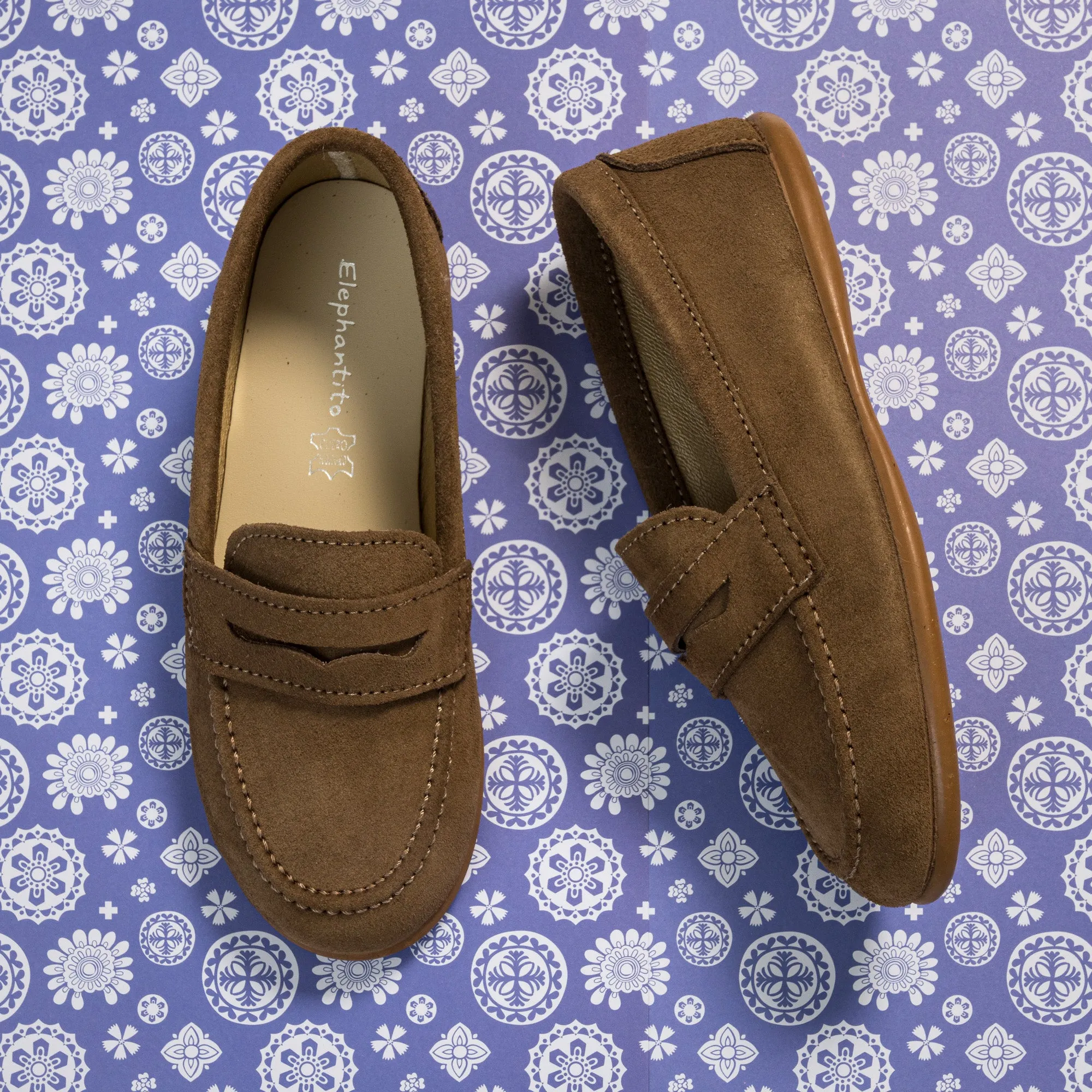Suede Penny Loafer Toffee Brown