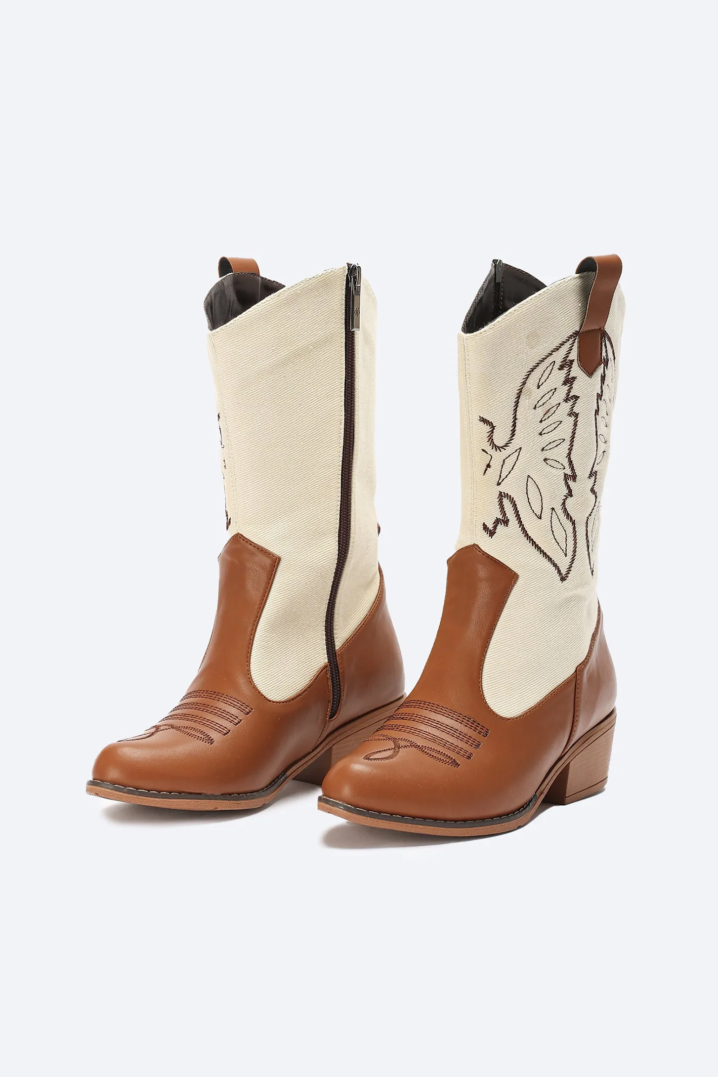 TEXAS COWBOY BOOTS - BEIGE
