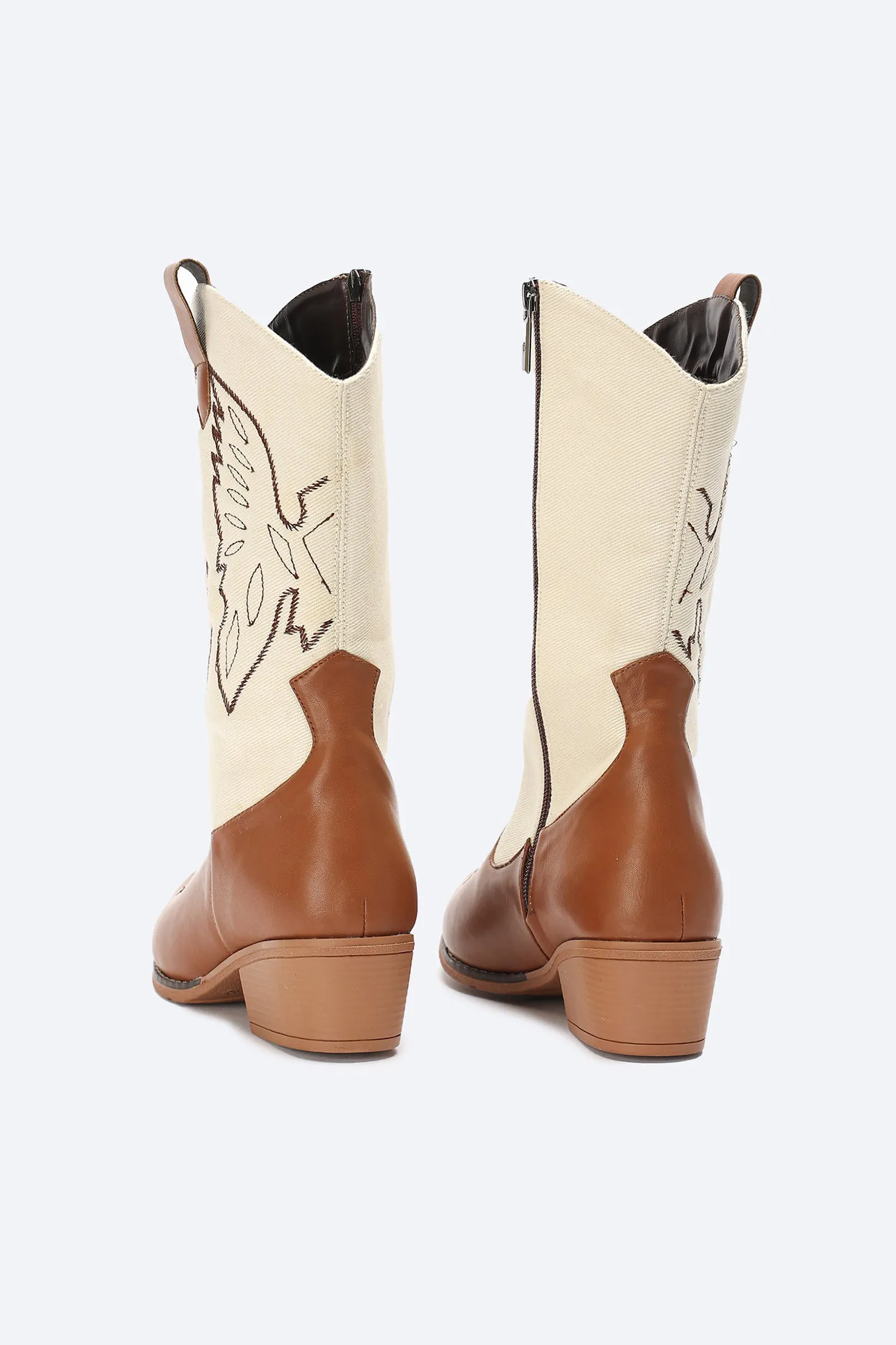 TEXAS COWBOY BOOTS - BEIGE
